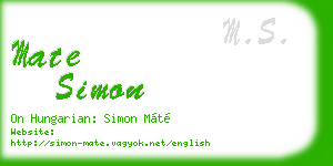 mate simon business card