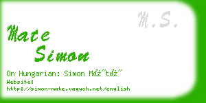 mate simon business card
